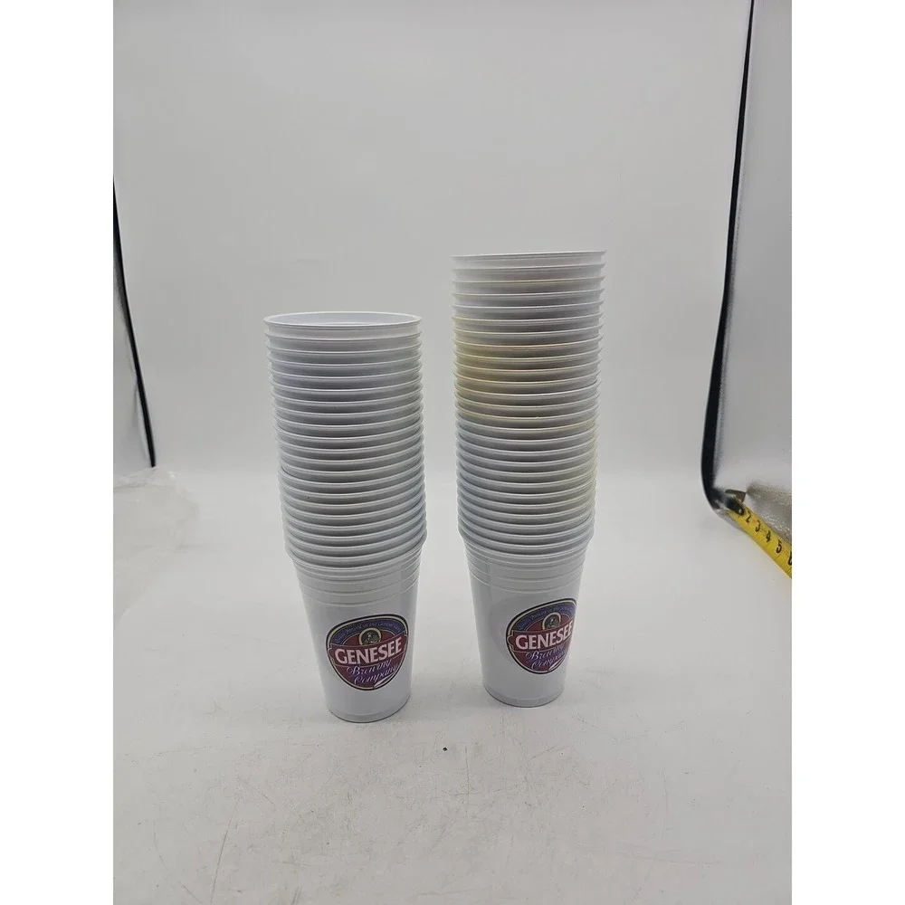 Genesee Brewery Beer plastic disposable  Vintage‎ Cups ( Some Yellowing ) Lot 49